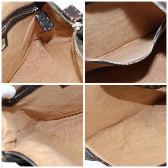 FENDI Zucca Canvas Celeria Shoulder Bag Black Brown Auth 150078 - Picture 16 of 16